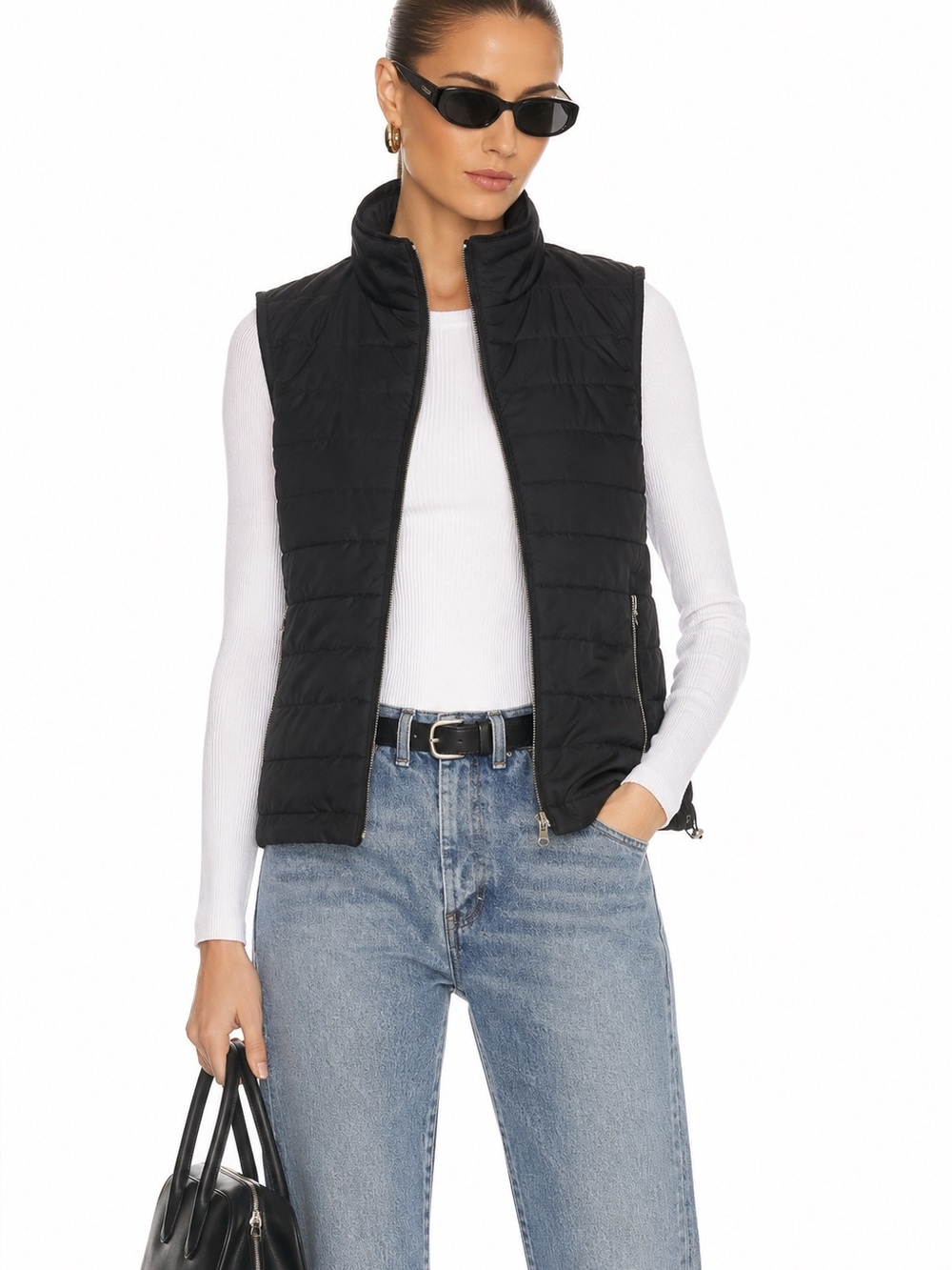 Club Monaco Black Quilted Lightweight Vest Size M New With Tags